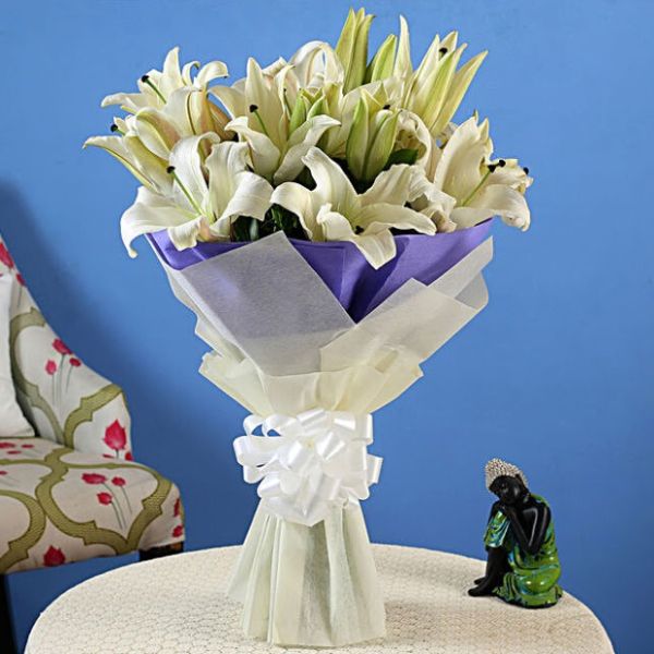 White Oriental Lilies 