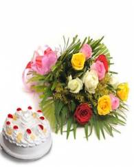 Mix Flowers & Cake 