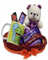 Teddy Chocolates Basket 