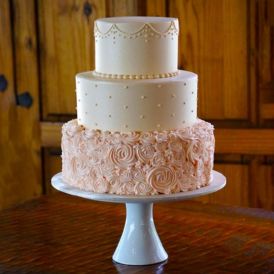 3 Tier Rose Wedding Cake