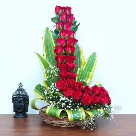 Red Roses Basket 