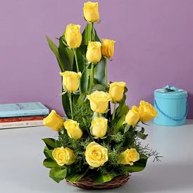 Yellow Rose Basket